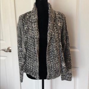 Anthropologie Black white and silver sweater